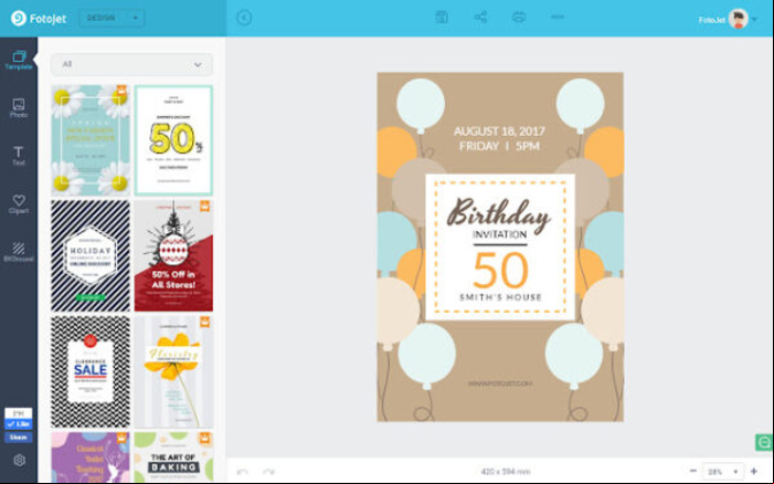 7 herramientas para crear portadas y banners para Facebook - 6. FotoJet