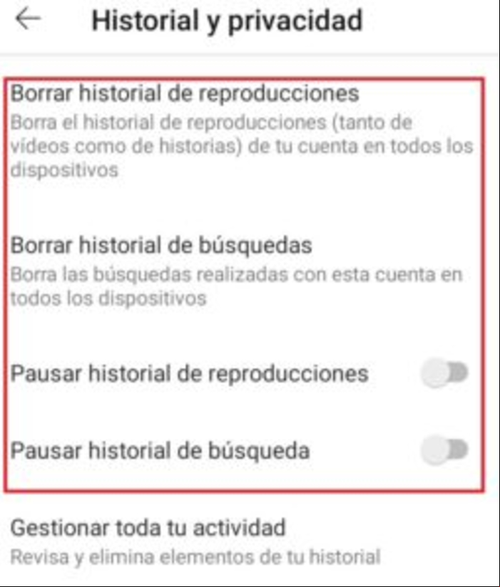 Cómo borrar mi historial de Youtube - Borrar el historial de YouTube desde el móvil