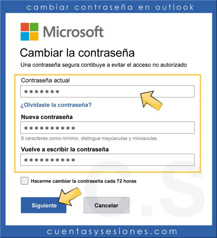 Cómo cambiar la contraseña del correo Outlook / Hotmail - Cambiar la contraseña de Outlook / Hotmail 