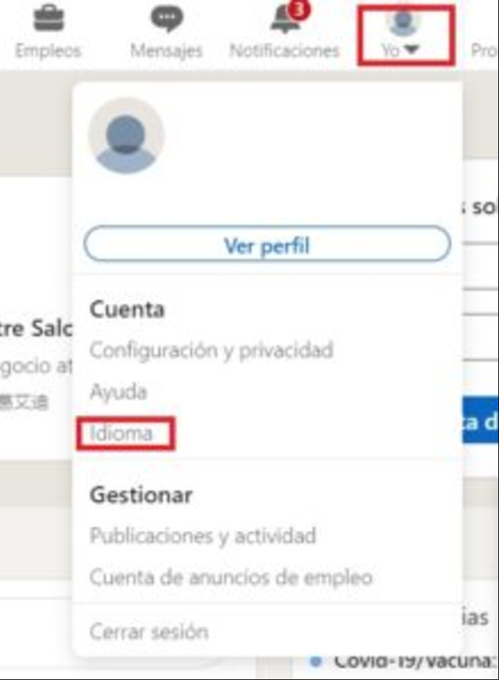 Cómo cambiar Linkedin en español - Cambiar el perfil de Linkedin a otro idioma