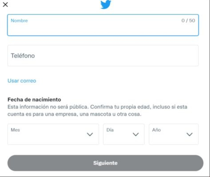 Cómo crear una cuenta o registrarse en Twitter - Crear cuenta de Twitter desde un navegador web 