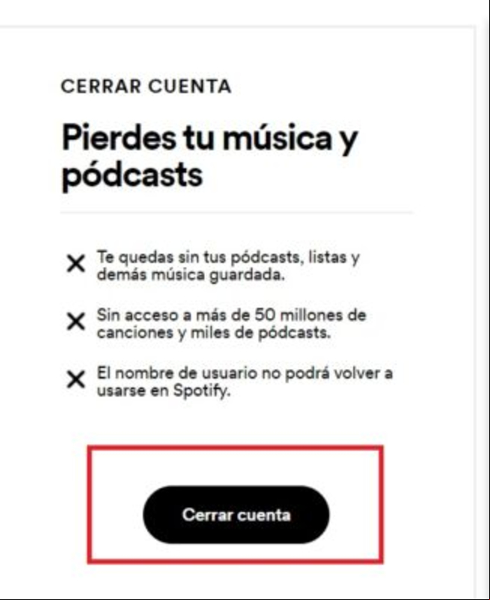 Cómo eliminar una cuenta de Spotify o cancelar suscripción - Eliminar una cuenta de Spotify 