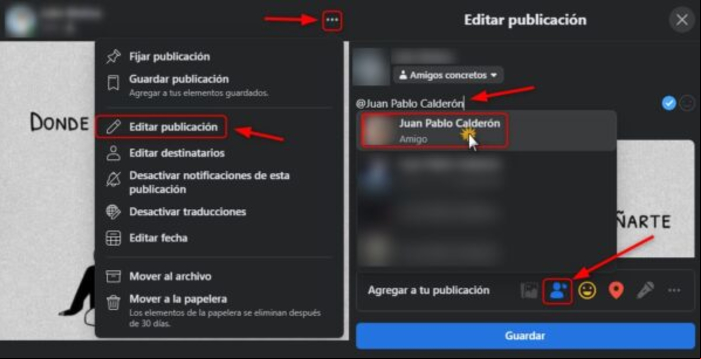 Cómo etiquetar personas o páginas en Facebook fácilmente - Etiquetar desde el ordenador