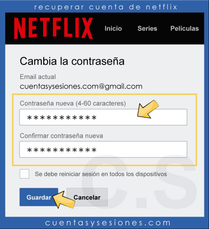 Cómo recuperar una cuenta de Netflix - Recuperar una cuenta de Netflix con el correo electrónico 