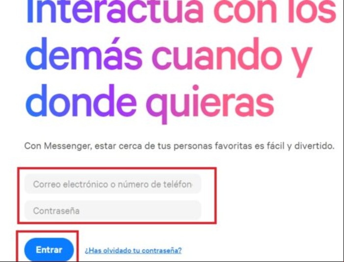 Iniciar sesión y entrar en Facebook Messenger - Iniciar sesión en Messenger desde un navegador web