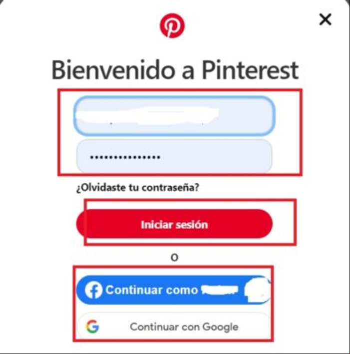 Iniciar sesión y entrar en Pinterest - Iniciar sesión en Pinterest desde un navegador web